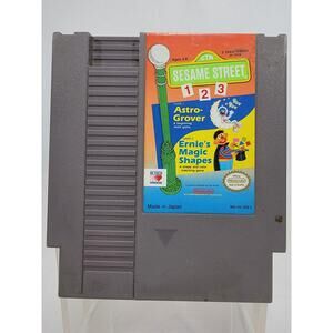 Nintendo NES Sesame Street 123 Astro-Grover Math Ernie's Magic Shapes Video Game